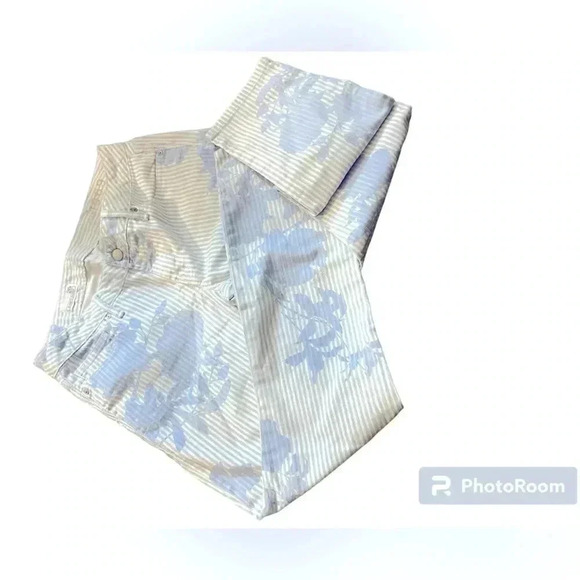 Gap woman’s powder blue stripe floral pant sz 26 ALWAYS SKINNY ❤️pants only ❤️ - Picture 5 of 9